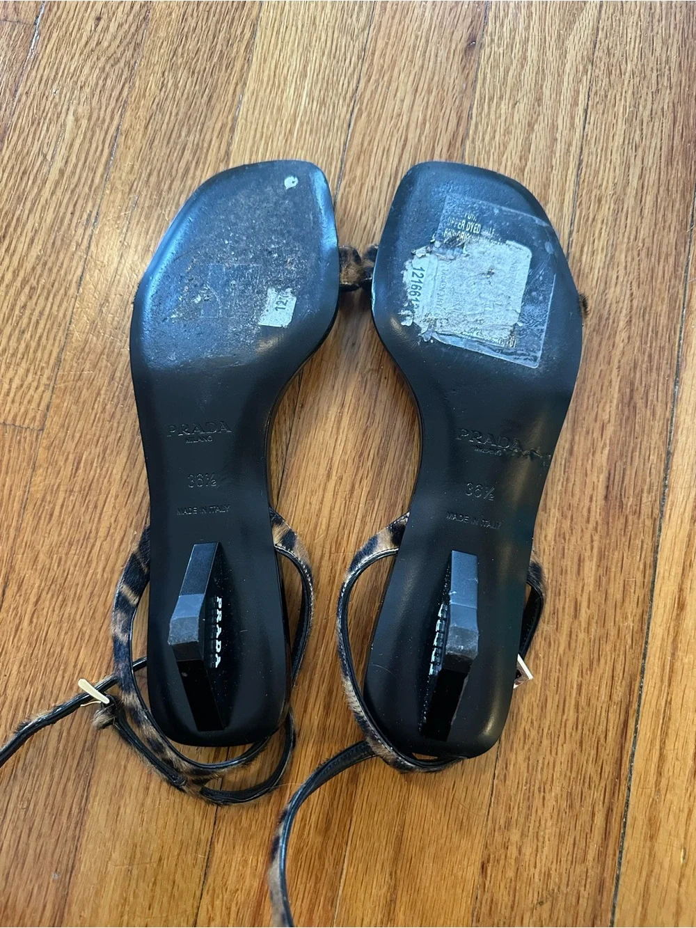 Prada Leather Leopard Print Sandal 36.5 - Picture 6 of 7